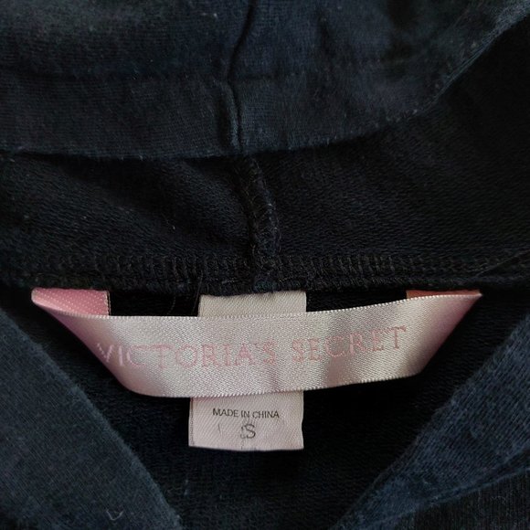 Victoria's Secret Jeweled Diamond Skull Cropped 3/4 Sleeve Hooded Zip Sweatshirt - Picture 7 of 10